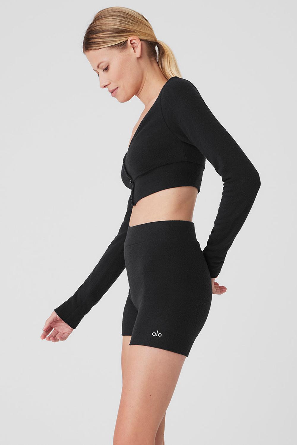 Cardigan γυναικεια Alo Yoga Alolux Cropped Me Time μαυρα | Greece  RKFGL-8741