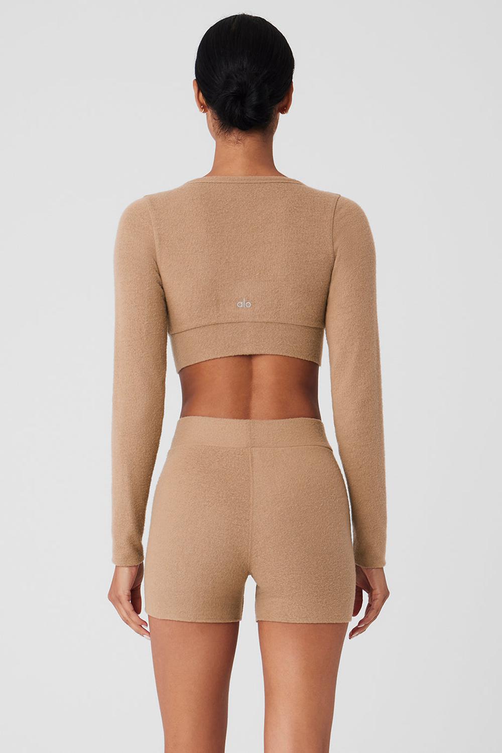 Cardigan γυναικεια Alo Yoga Alolux Cropped Me Time Toasted Almond | Greece  ETIXN-8109