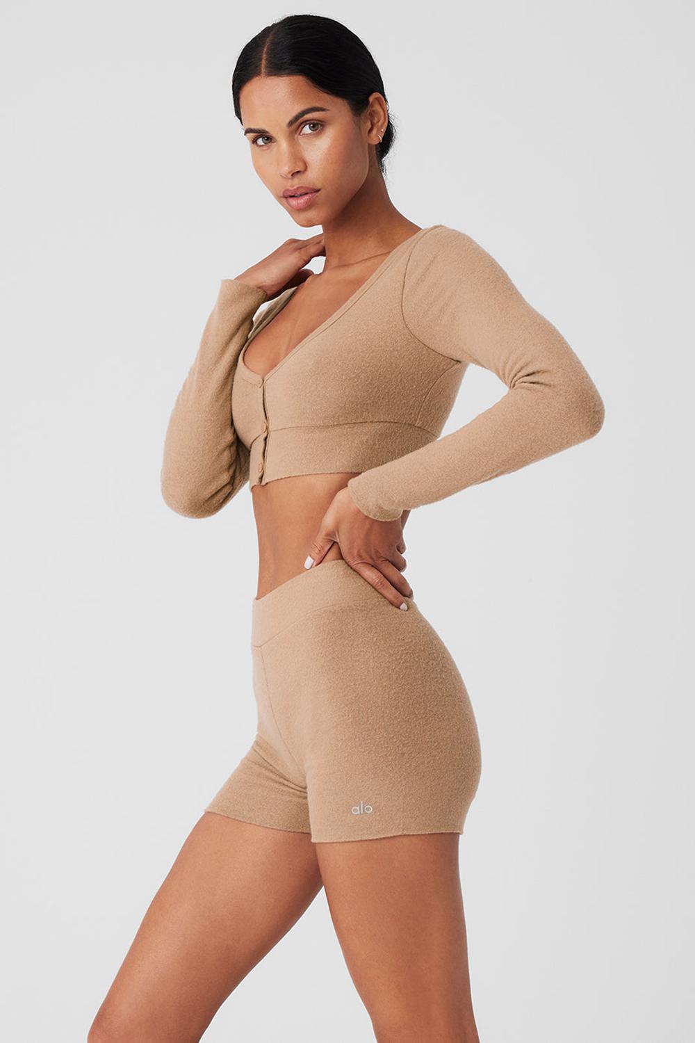 Cardigan γυναικεια Alo Yoga Alolux Cropped Me Time Toasted Almond | Greece  ETIXN-8109