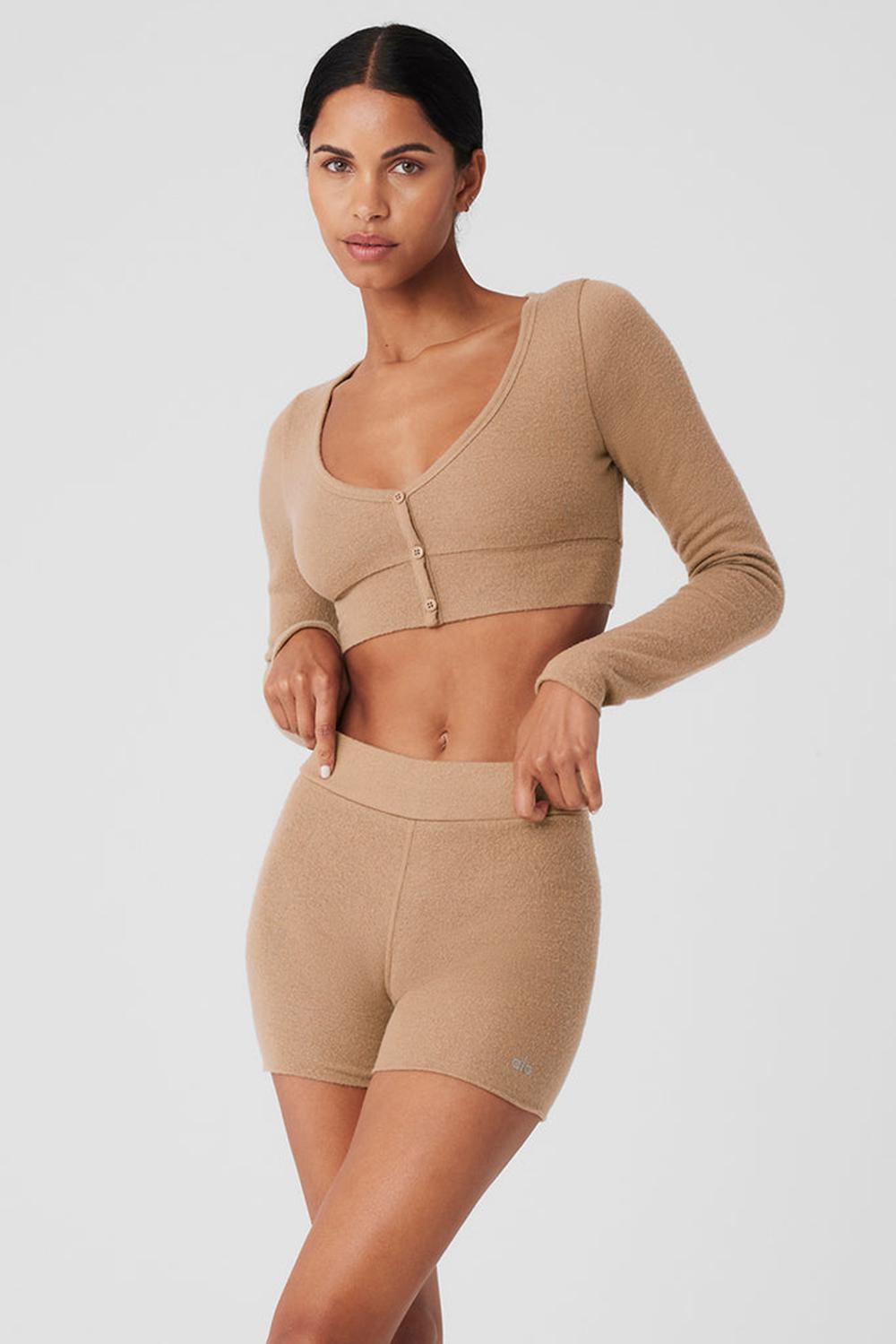 Cardigan γυναικεια Alo Yoga Alolux Cropped Me Time Toasted Almond | Greece  ETIXN-8109