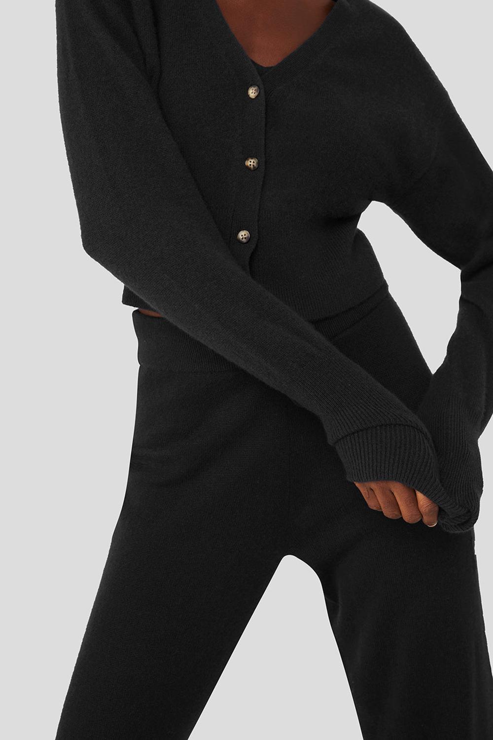 Cardigan γυναικεια Alo Yoga Cashmere Jet Set μαυρα | Greece  HUQVZ-5814