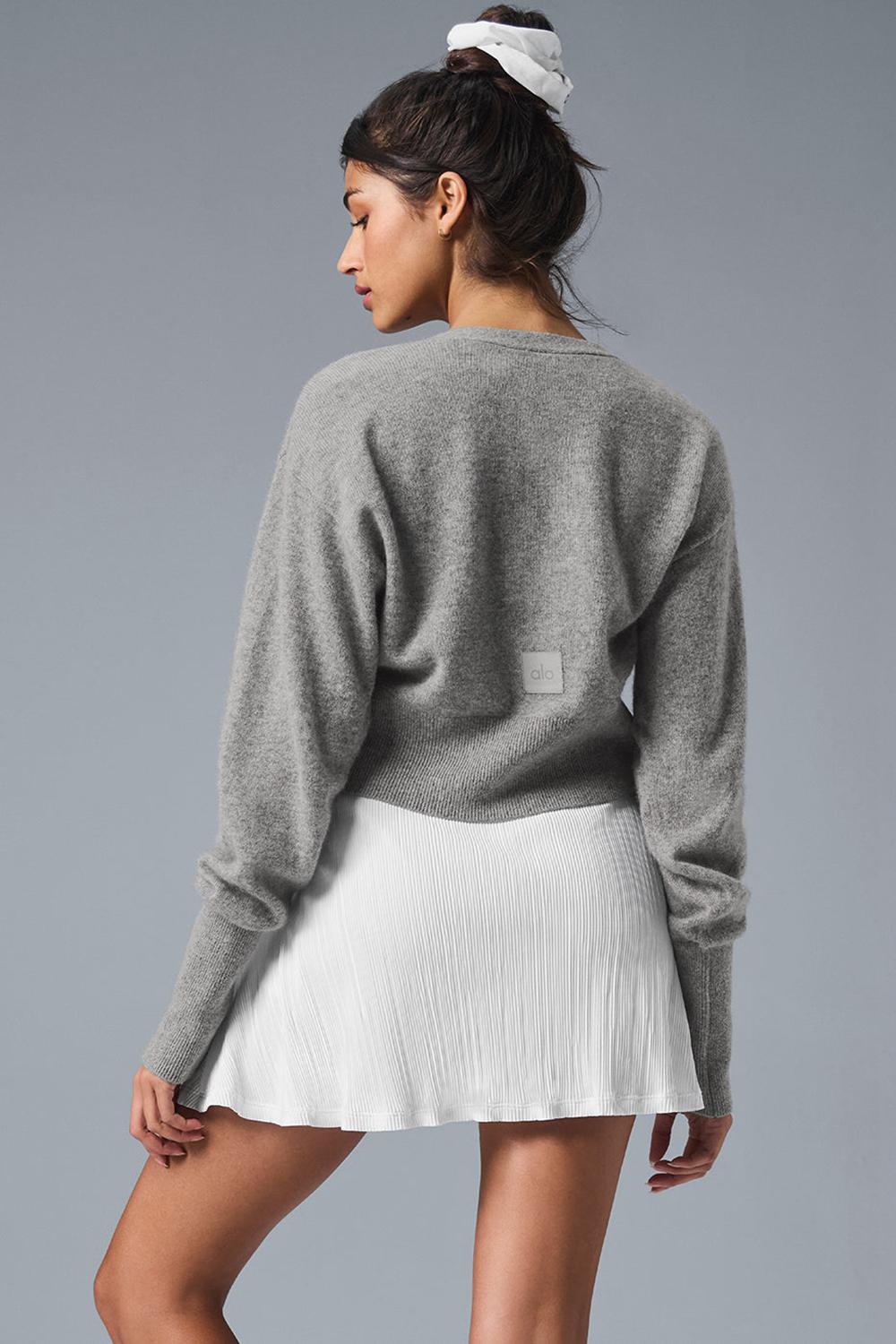 Cardigan γυναικεια Alo Yoga Cashmere Jet Set γκρι | Greece  JMGNE-1350