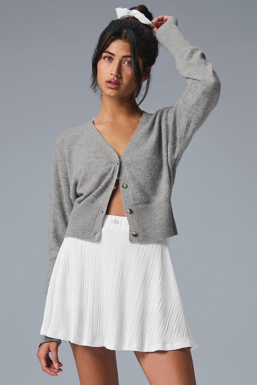 Cardigan γυναικεια Alo Yoga Cashmere Jet Set γκρι | Greece  JMGNE-1350