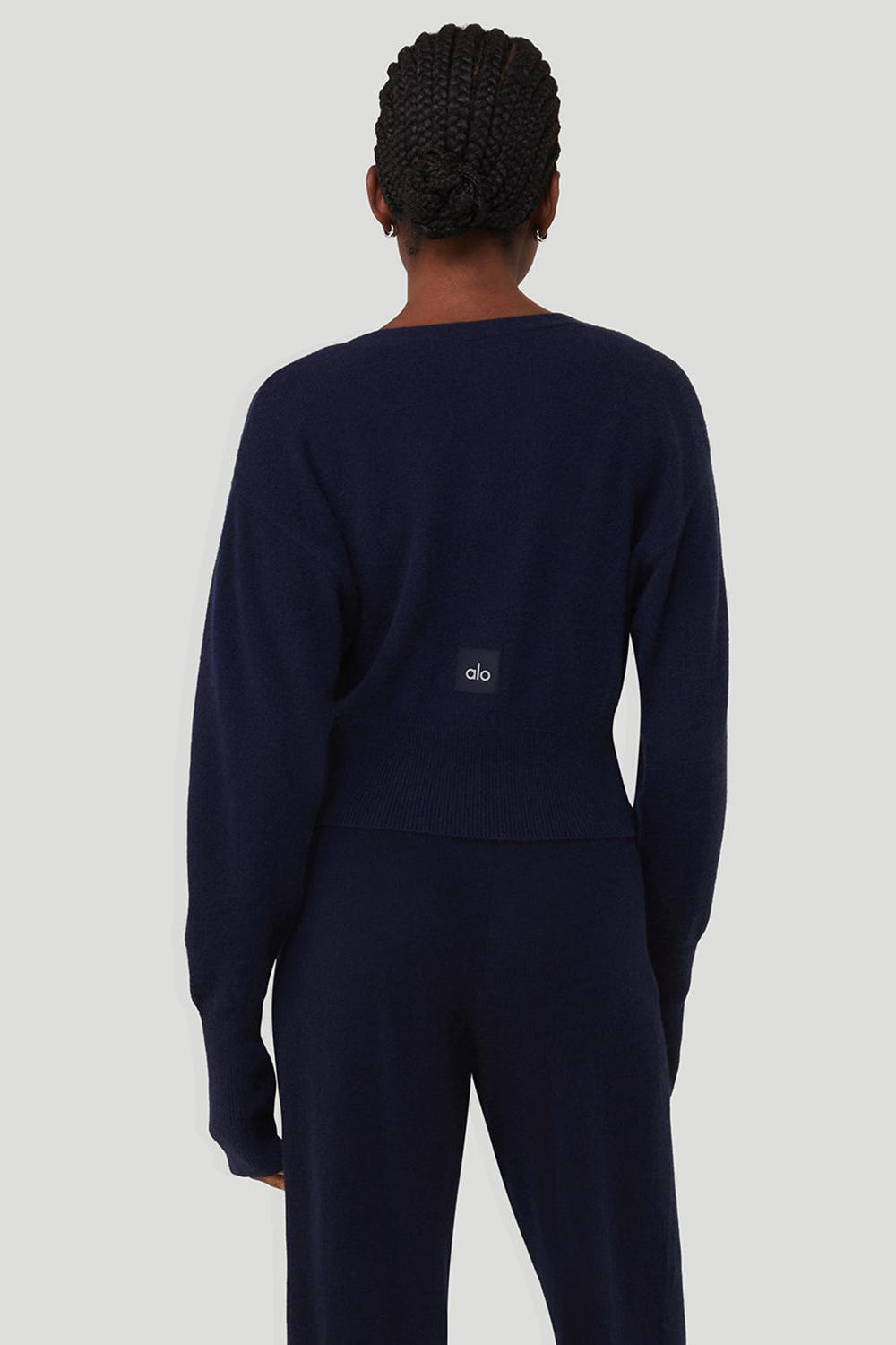 Cardigan γυναικεια Alo Yoga Cashmere Jet Set σκουρο μπλε | Greece  NUMXK-2896
