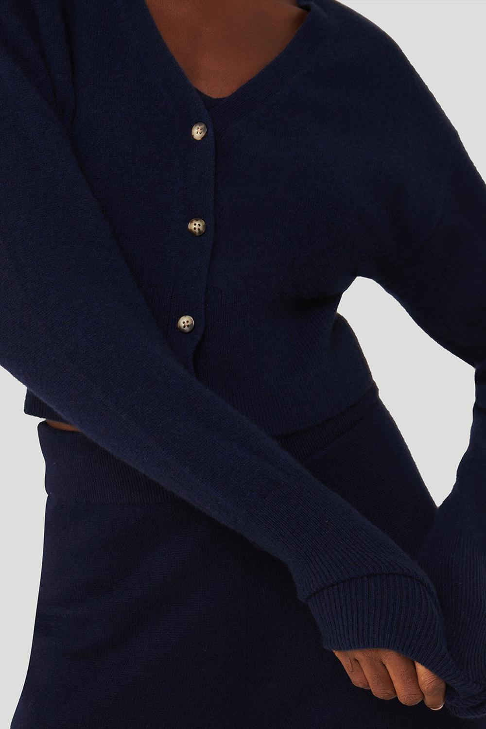 Cardigan γυναικεια Alo Yoga Cashmere Jet Set σκουρο μπλε | Greece  NUMXK-2896