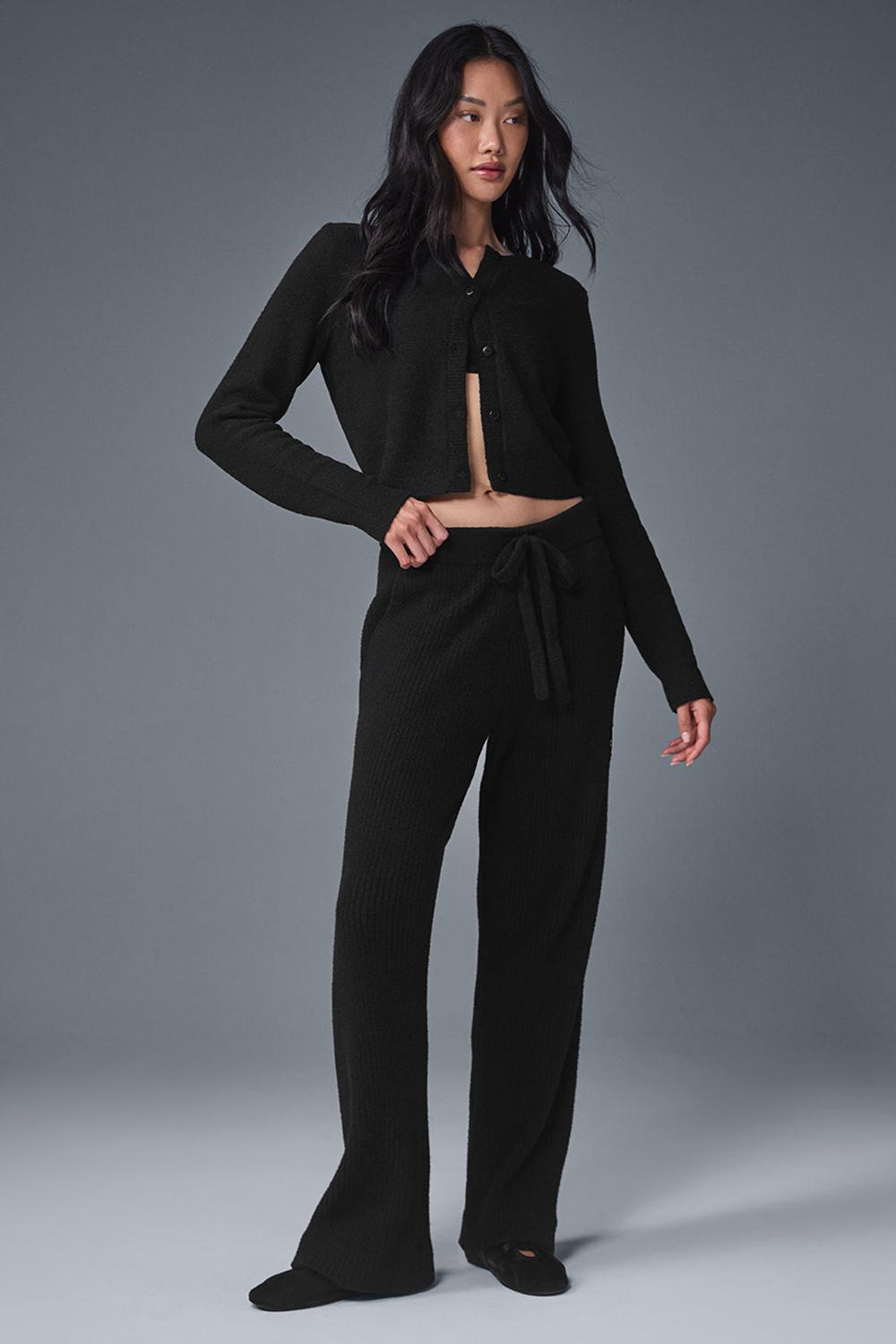 Cardigan γυναικεια Alo Yoga Snuggle Up Sweater Cropped μαυρα | Greece  ZISGF-5729