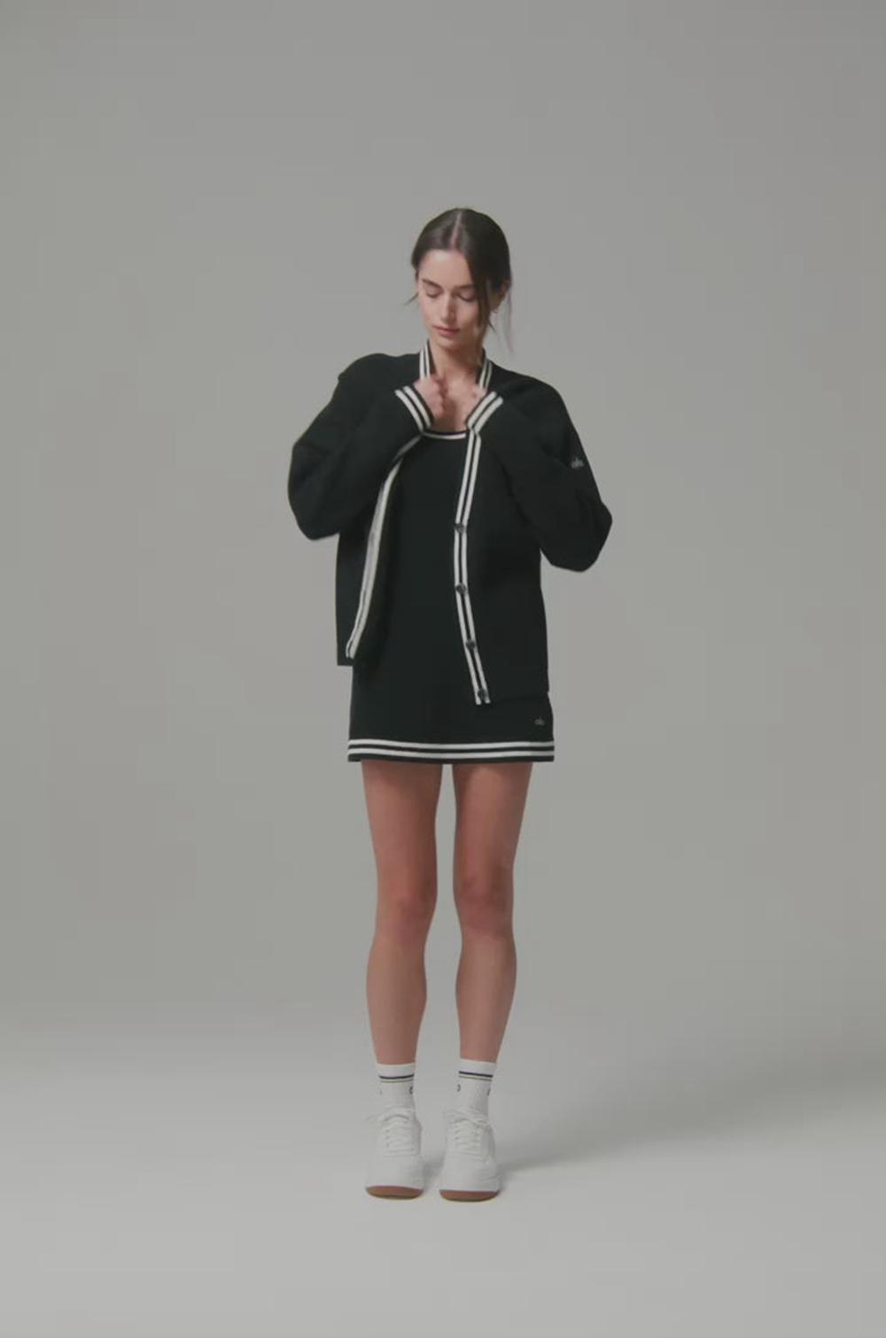 Cardigan γυναικεια Alo Yoga Tennis Club Sweater Knit γκρι ασπρα | Greece  UDCRQ-1652
