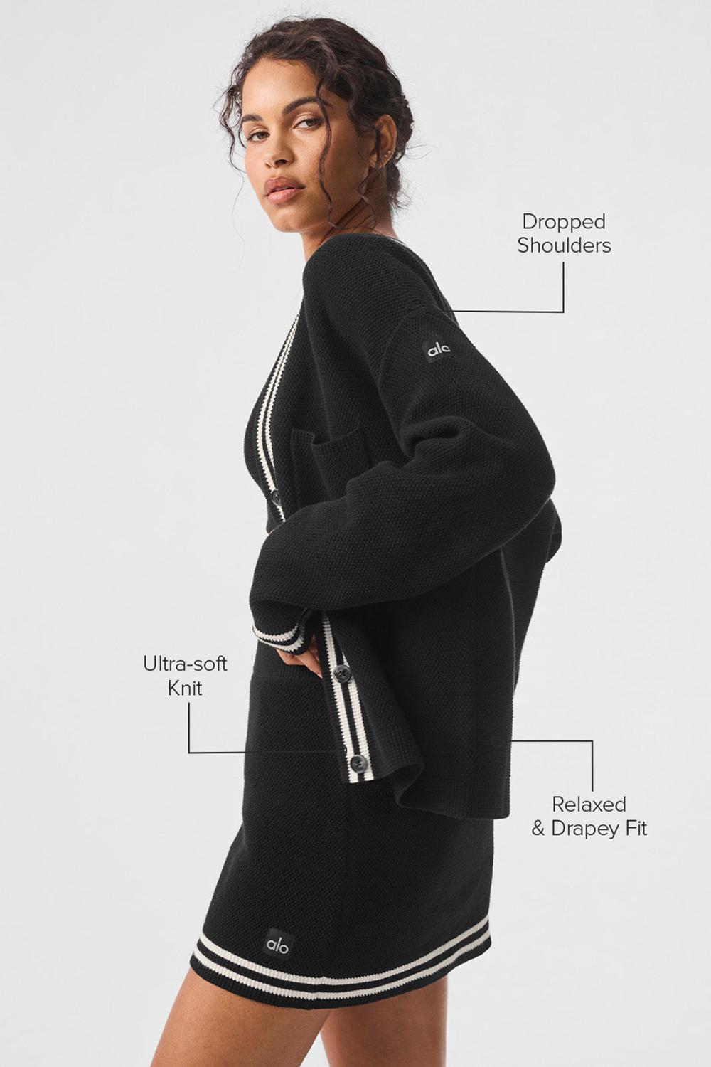 Cardigan γυναικεια Alo Yoga Tennis Club Sweater Knit μαυρα | Greece  THQXN-2917