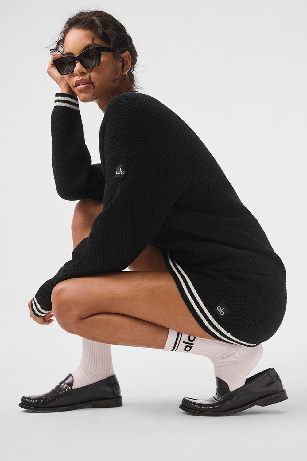 Cardigan γυναικεια Alo Yoga Tennis Club Sweater Knit μαυρα | Greece  THQXN-2917