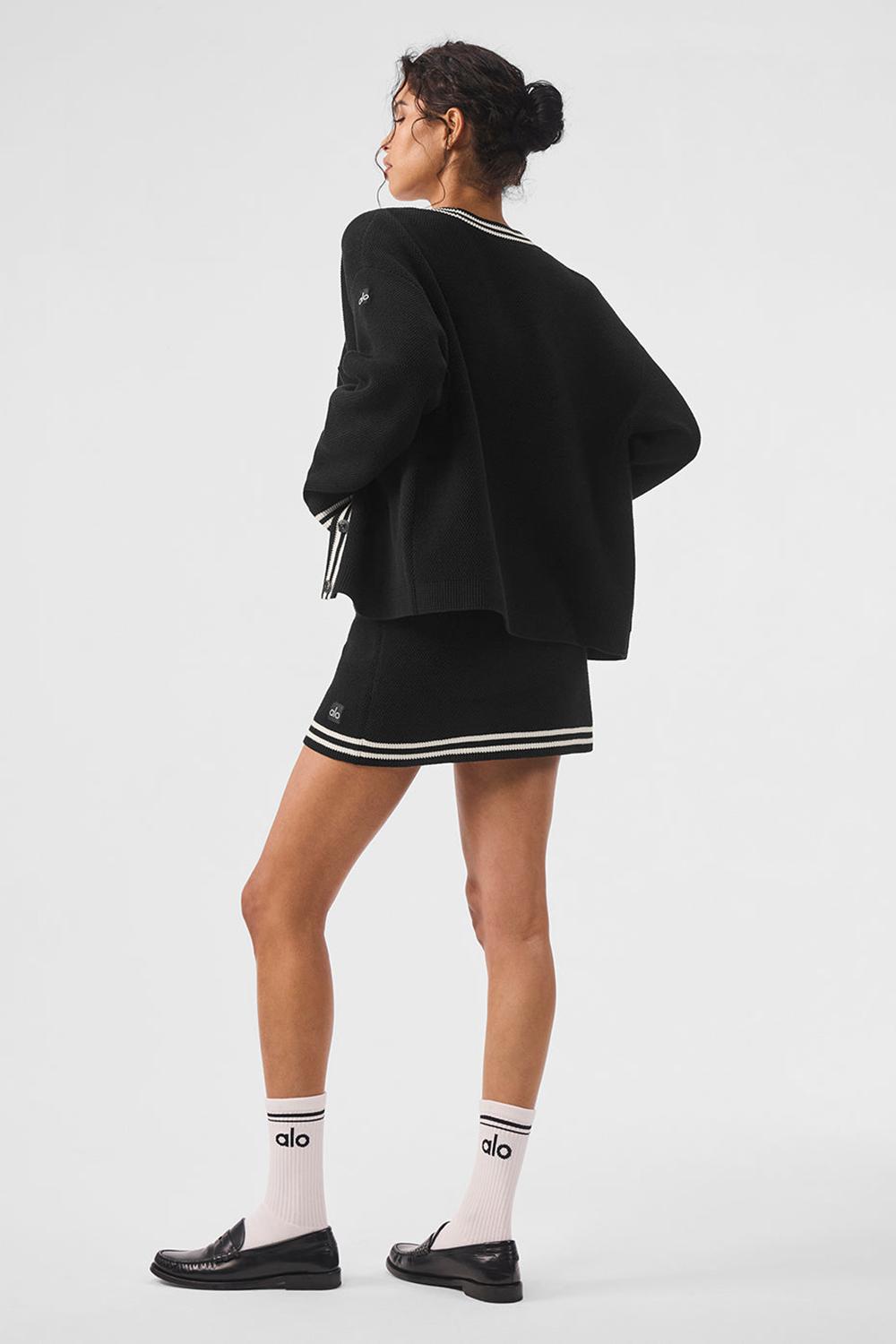Cardigan γυναικεια Alo Yoga Tennis Club Sweater Knit μαυρα | Greece  THQXN-2917