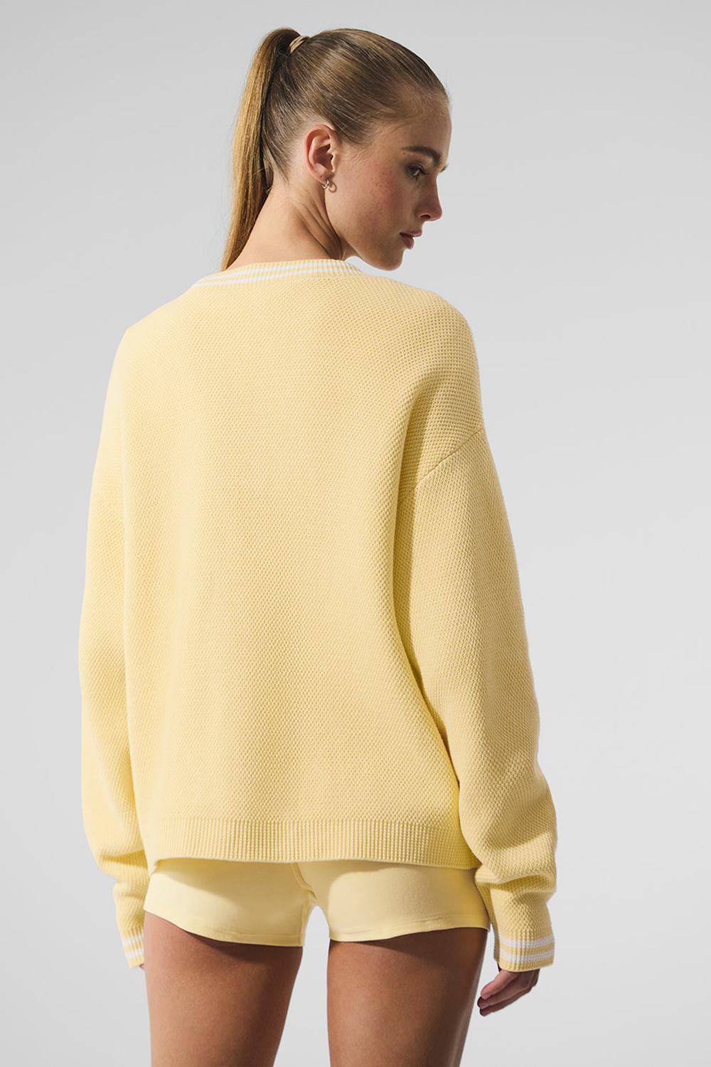 Cardigan γυναικεια Alo Yoga Tennis Club Sweater Knit ασπρα | Greece  PKASZ-0453