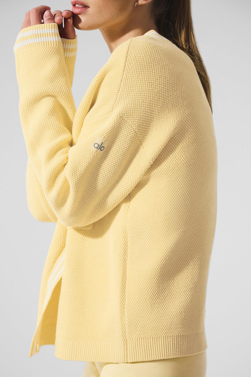 Cardigan γυναικεια Alo Yoga Tennis Club Sweater Knit ασπρα | Greece  PKASZ-0453