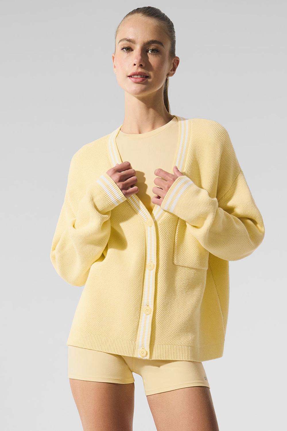 Cardigan γυναικεια Alo Yoga Tennis Club Sweater Knit ασπρα | Greece  PKASZ-0453