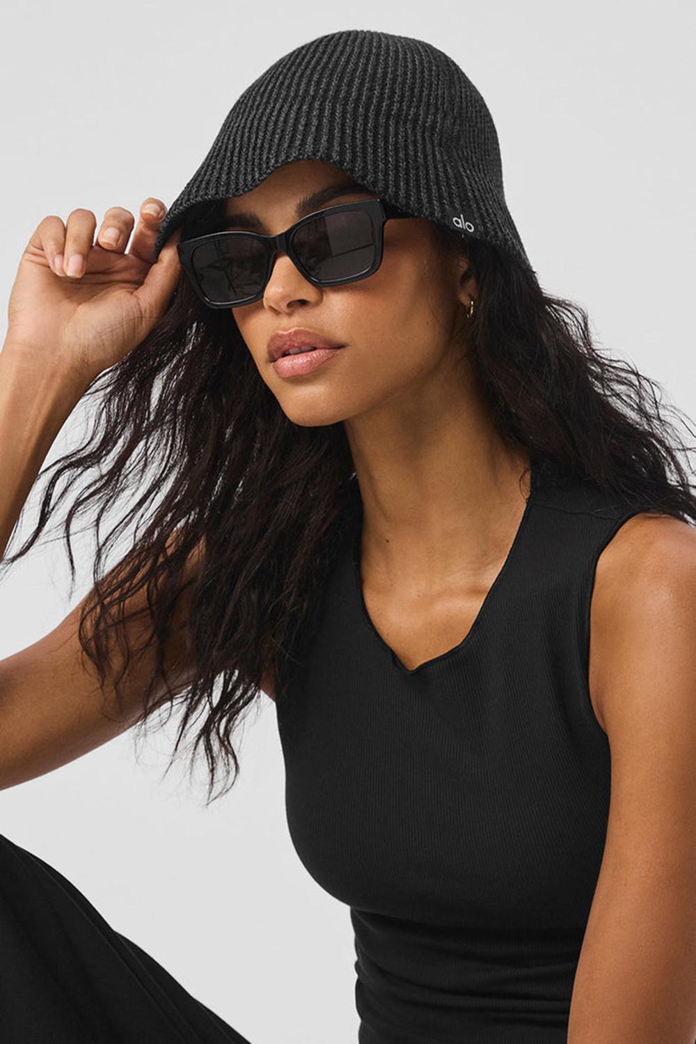 Cloche γυναικεια Alo Yoga Denim Knit μαυρα | Greece  YAIEF-9721