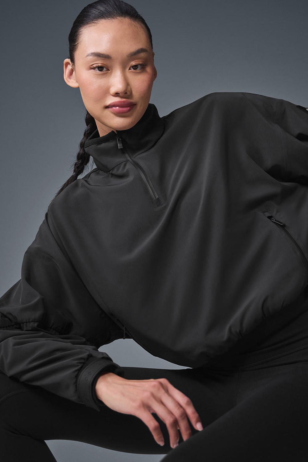 Coverup γυναικεια Alo Yoga Cropped Elevation μαυρα | Greece  GLEBT-3502