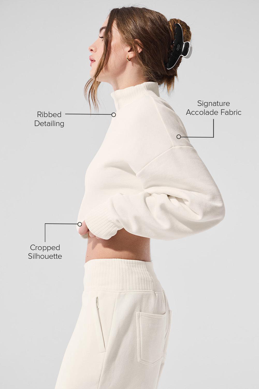 Coverup γυναικεια Alo Yoga Cropped Serenity Ivory | Greece  VOKZS-1092