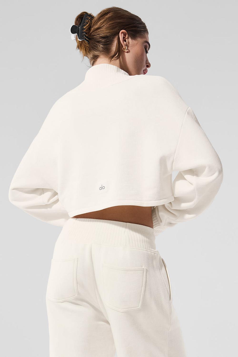 Coverup γυναικεια Alo Yoga Cropped Serenity Ivory | Greece  VOKZS-1092