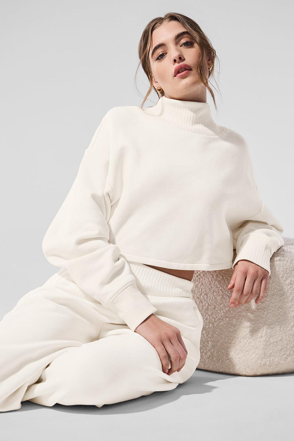 Coverup γυναικεια Alo Yoga Cropped Serenity Ivory | Greece  VOKZS-1092