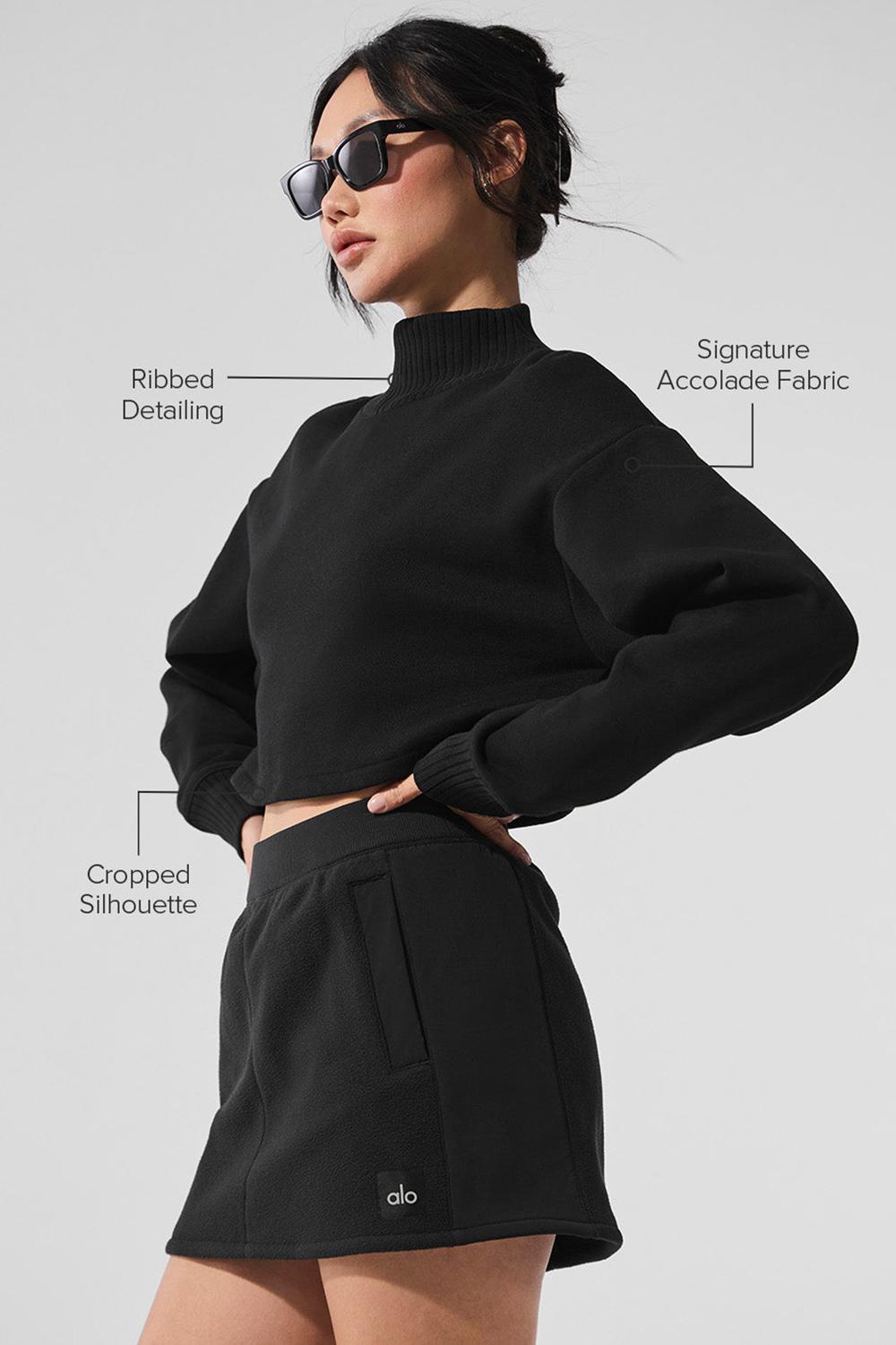 Coverup γυναικεια Alo Yoga Cropped Serenity μαυρα | Greece  DRQVG-6094
