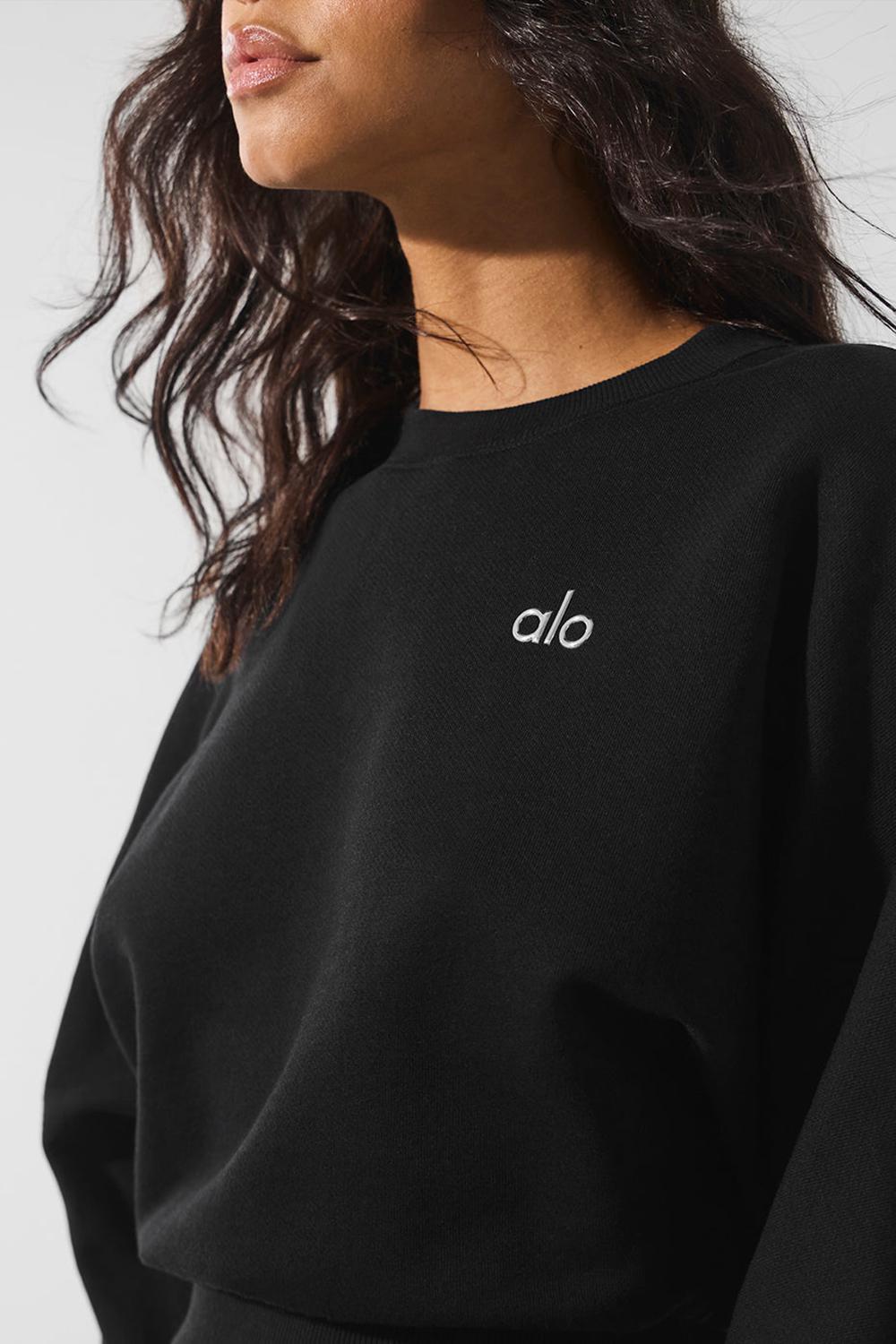 Cropped Tops γυναικεια Alo Yoga Accolade Crewneck μαυρα | Greece  EVBHN-3486