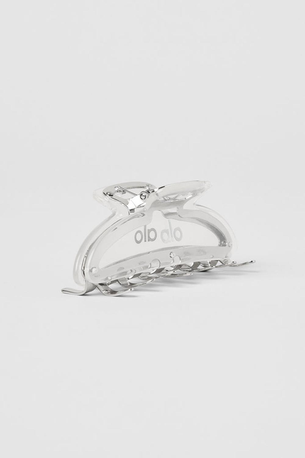 Hair Claw γυναικεια Alo Yoga Acrylic Illusion Claw Clip Clear Acetate / Chrome | Greece  BREVQ-5638
