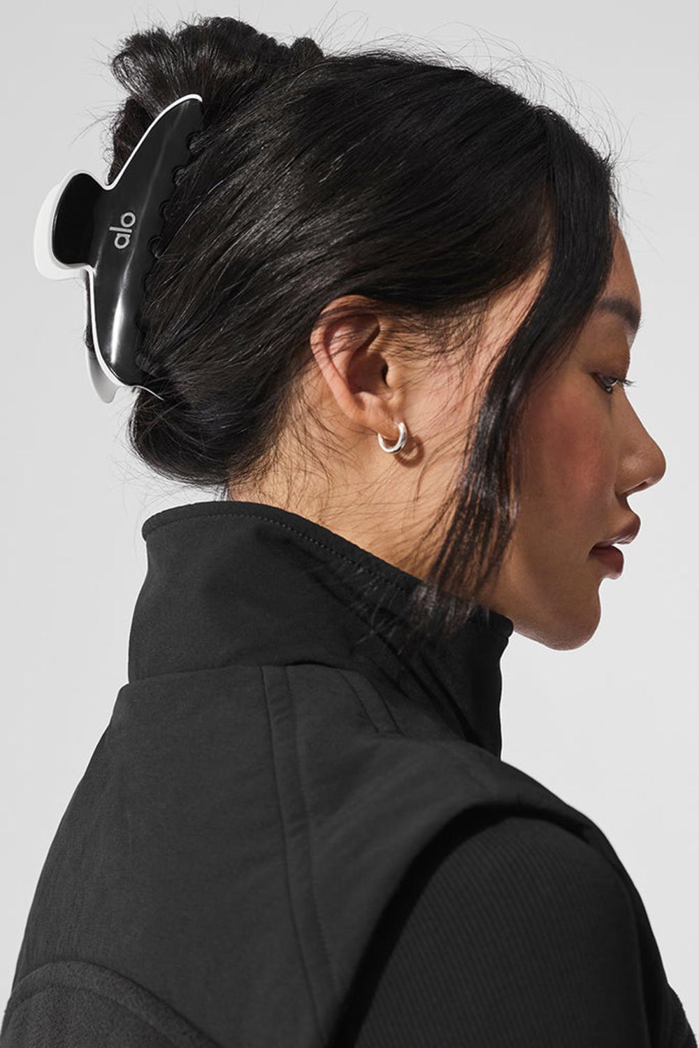 Hair Claw γυναικεια Alo Yoga Outline Claw Clip μαυρα ασπρα | Greece  YZQOM-0957