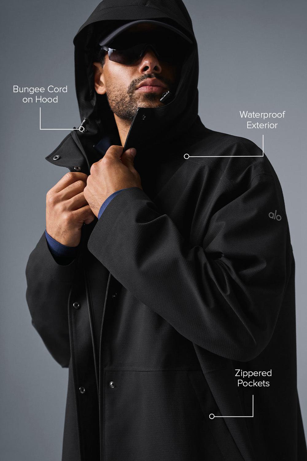 Long Coat ανδρικα Alo Yoga Rain Or Shine μαυρα | Greece  RSZQF-4875