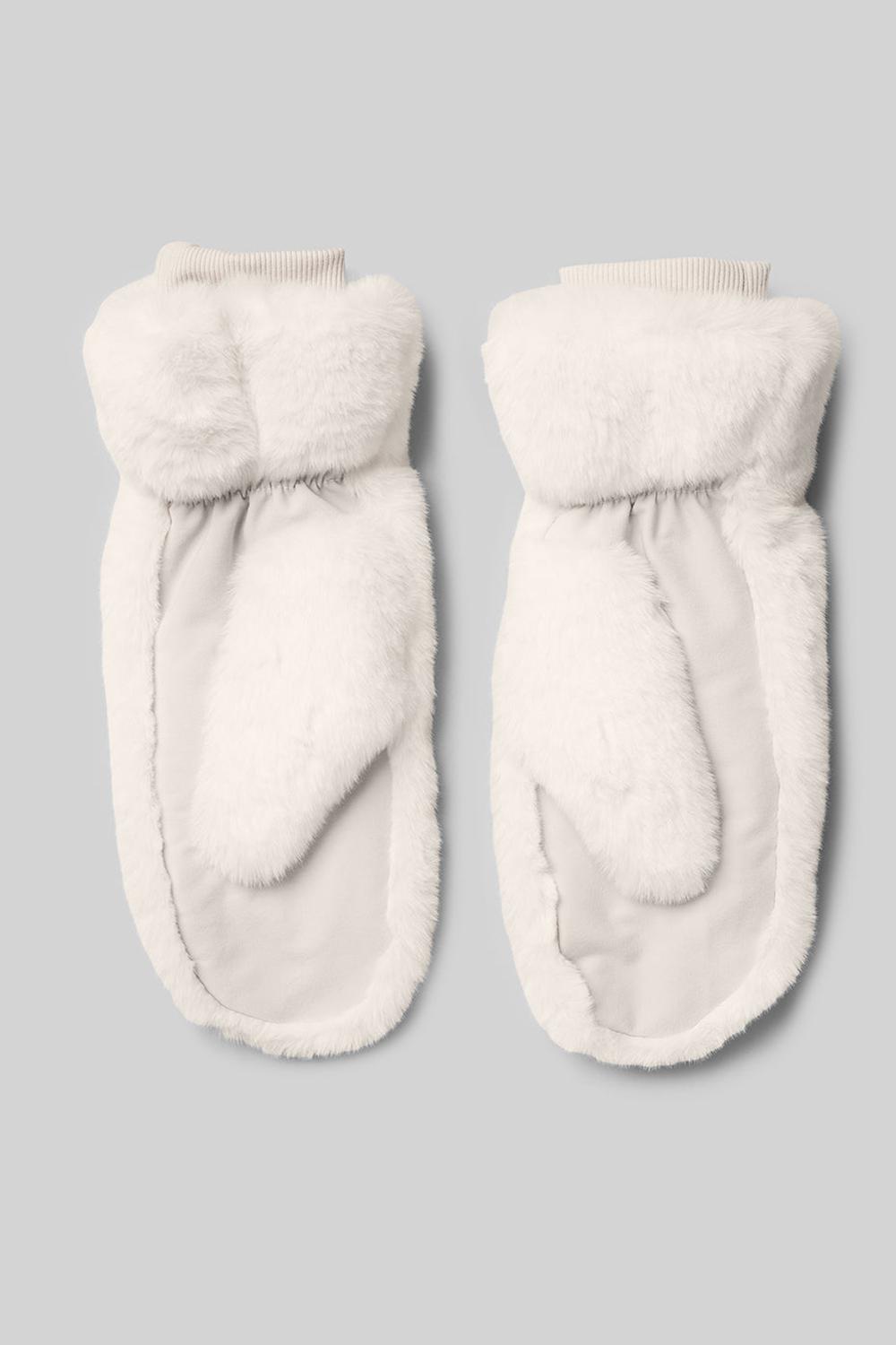 Mittens γυναικεια Alo Yoga Faux Fur Ivory | Greece  GZDBA-3267