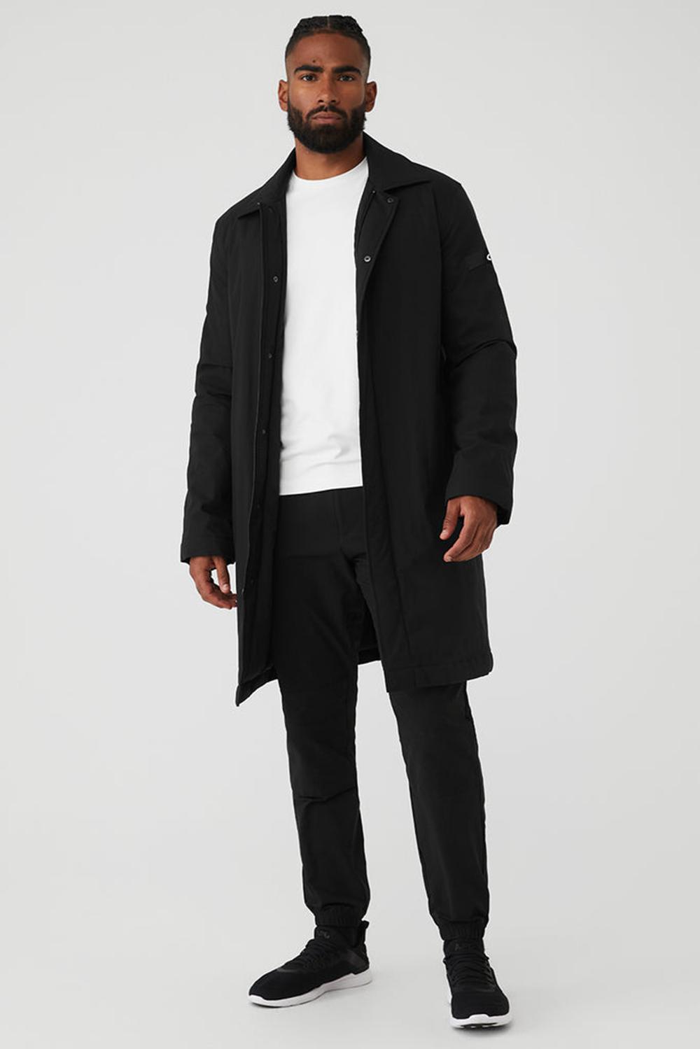 Overcoats ανδρικα Alo Yoga Signature μαυρα | Greece  LPZKT-8235