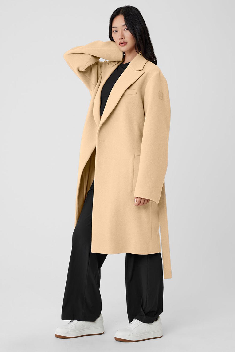 Overcoats γυναικεια Alo Yoga Wool Gameday Camel | Greece  DUEQO-7410
