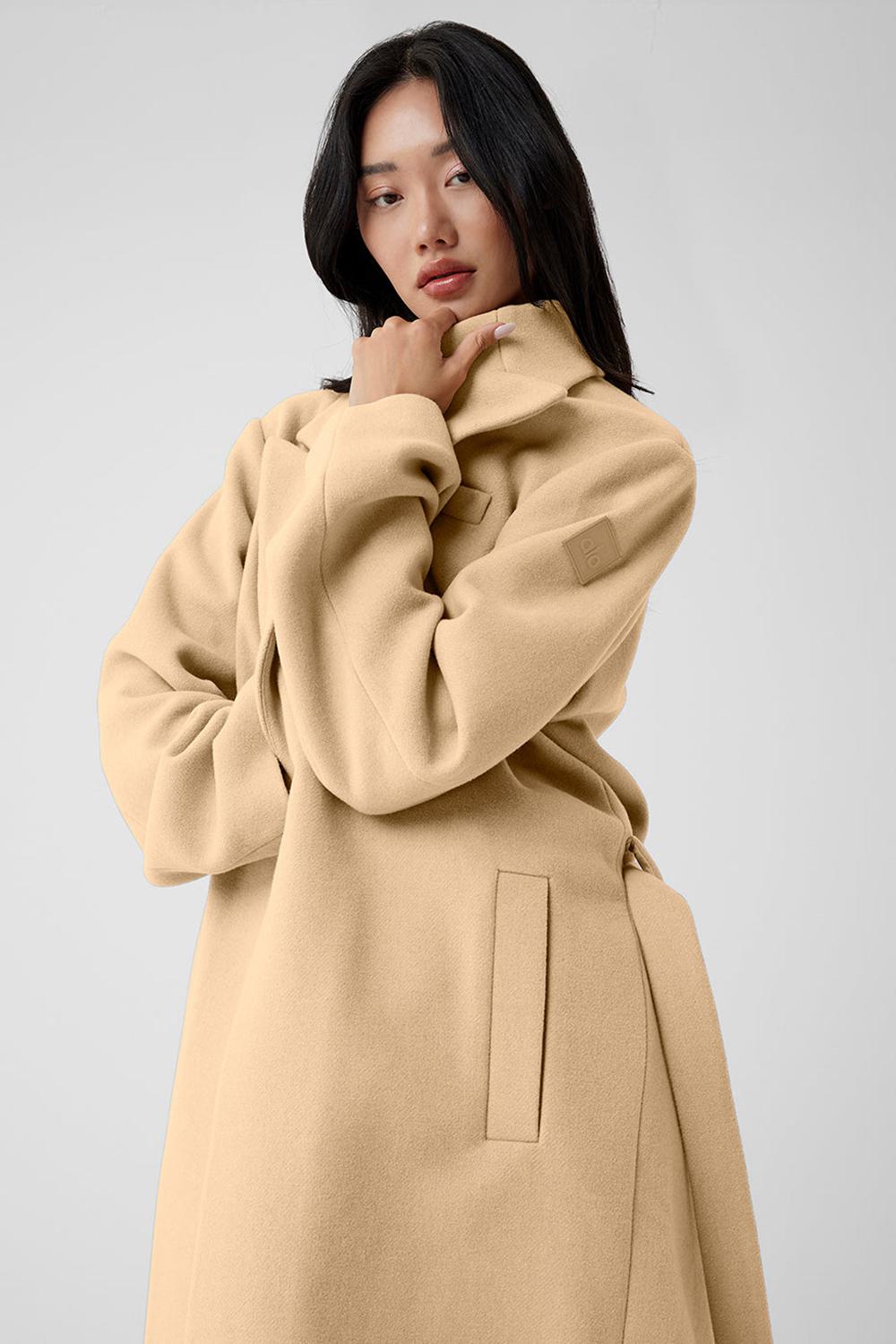 Overcoats γυναικεια Alo Yoga Wool Gameday Camel | Greece  DUEQO-7410