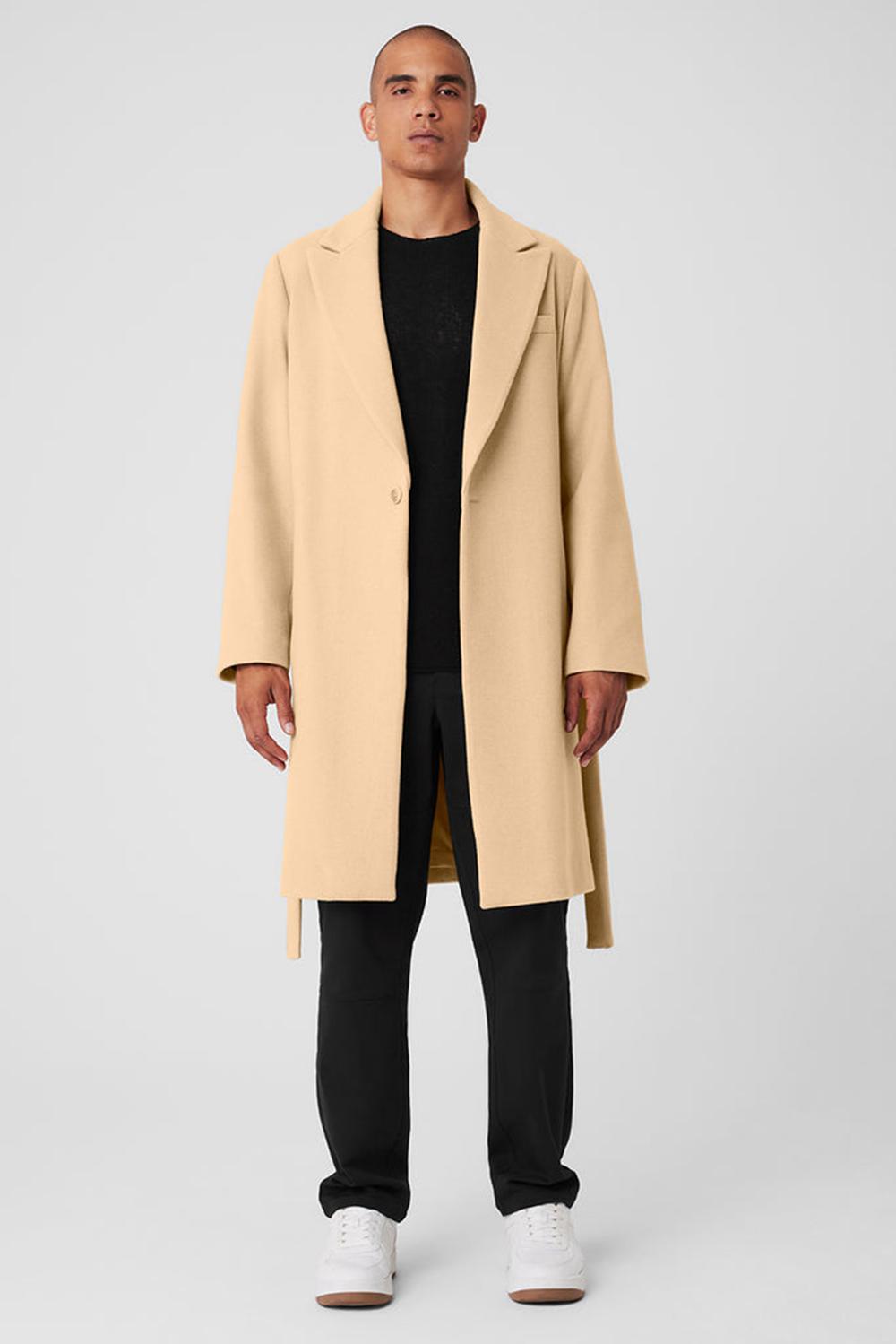 Overcoats ανδρικα Alo Yoga Wool Gameday Camel | Greece  VZMRN-2793