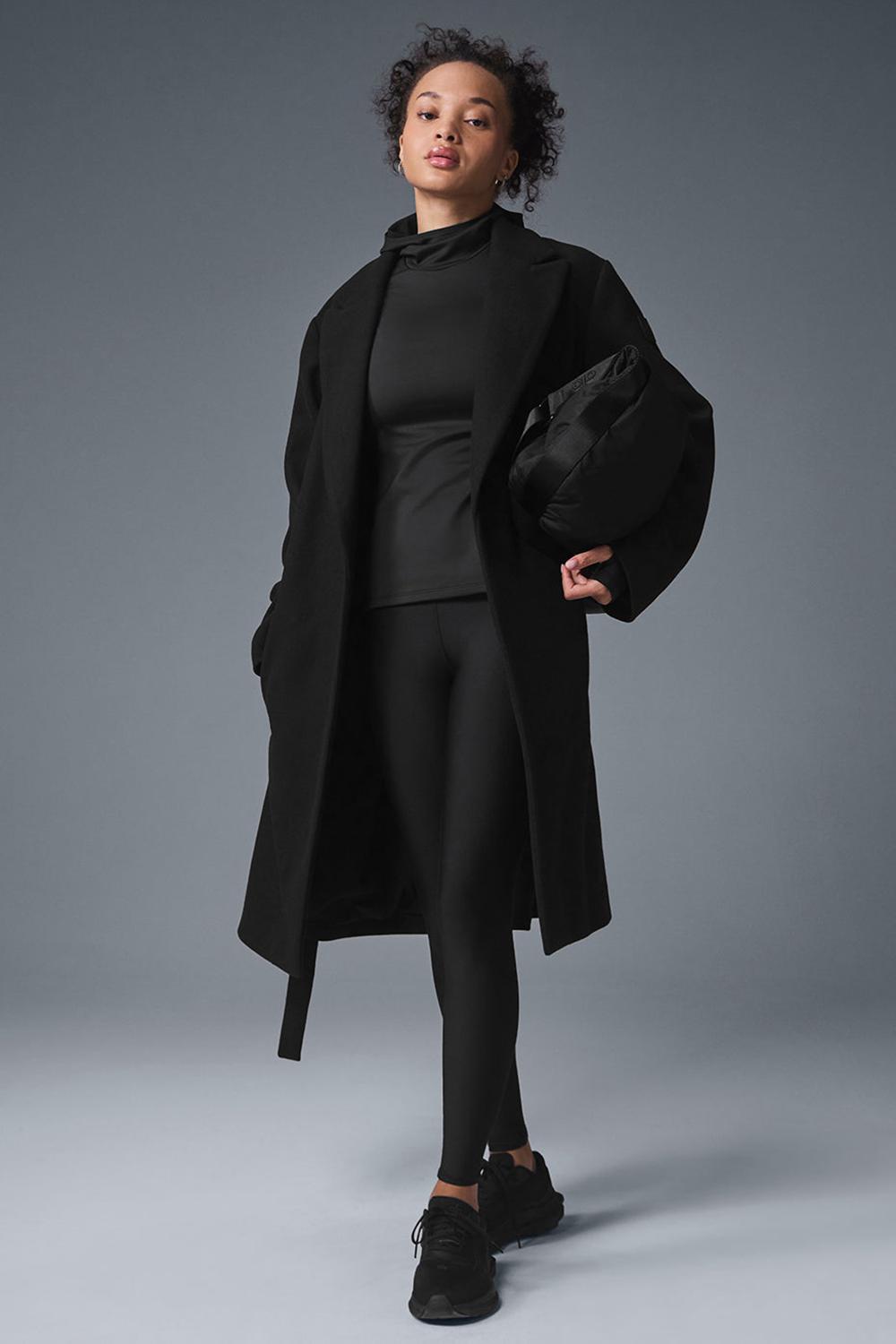 Overcoats γυναικεια Alo Yoga Wool Gameday μαυρα | Greece  CHXLE-5719