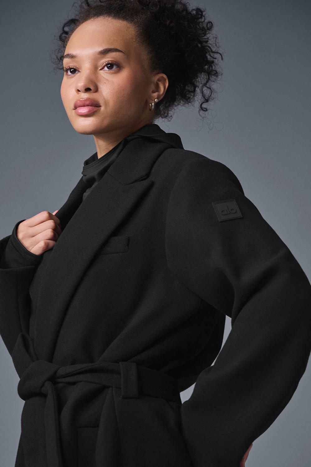 Overcoats γυναικεια Alo Yoga Wool Gameday μαυρα | Greece  CHXLE-5719