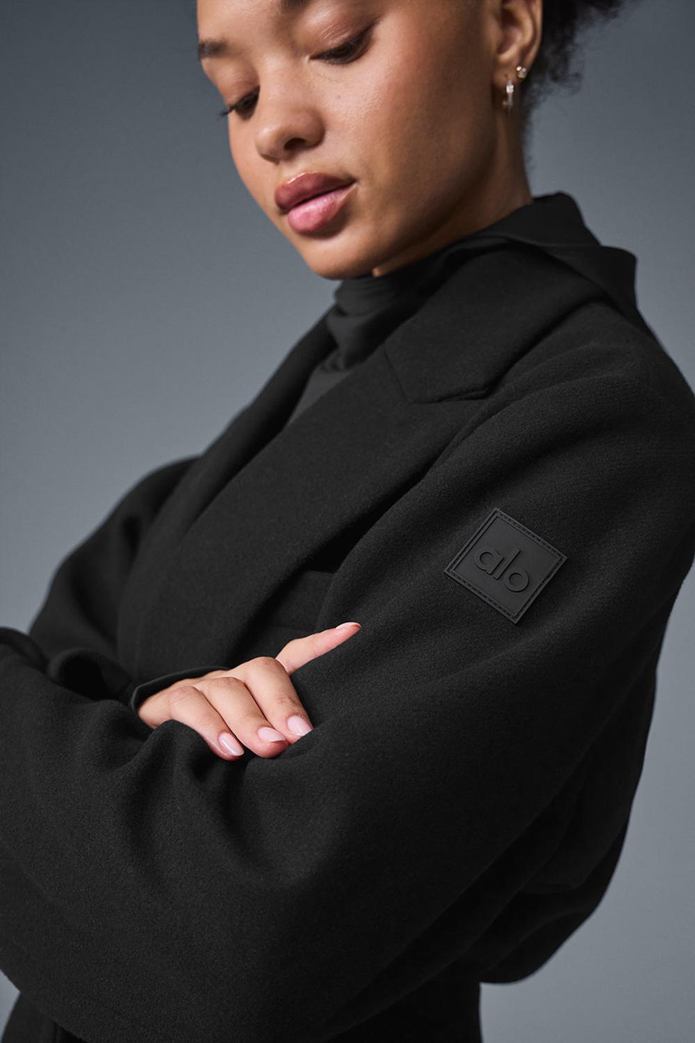 Overcoats γυναικεια Alo Yoga Wool Gameday μαυρα | Greece  CHXLE-5719