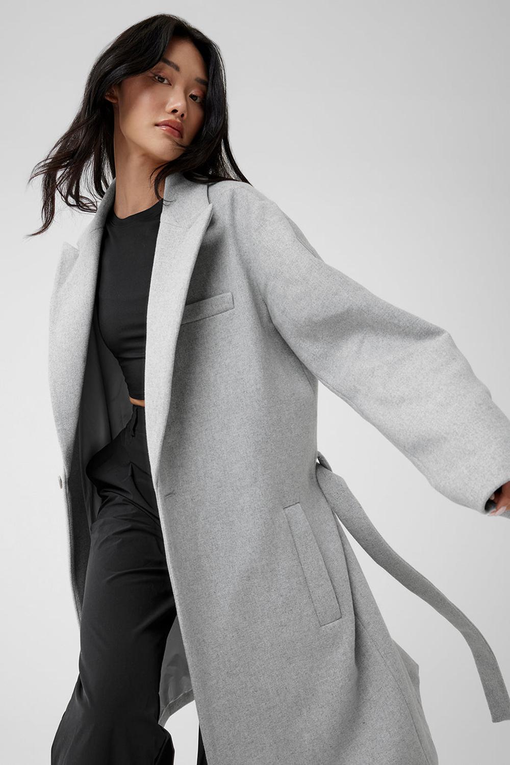Overcoats γυναικεια Alo Yoga Wool Gameday γκρι | Greece  MWJVN-7453