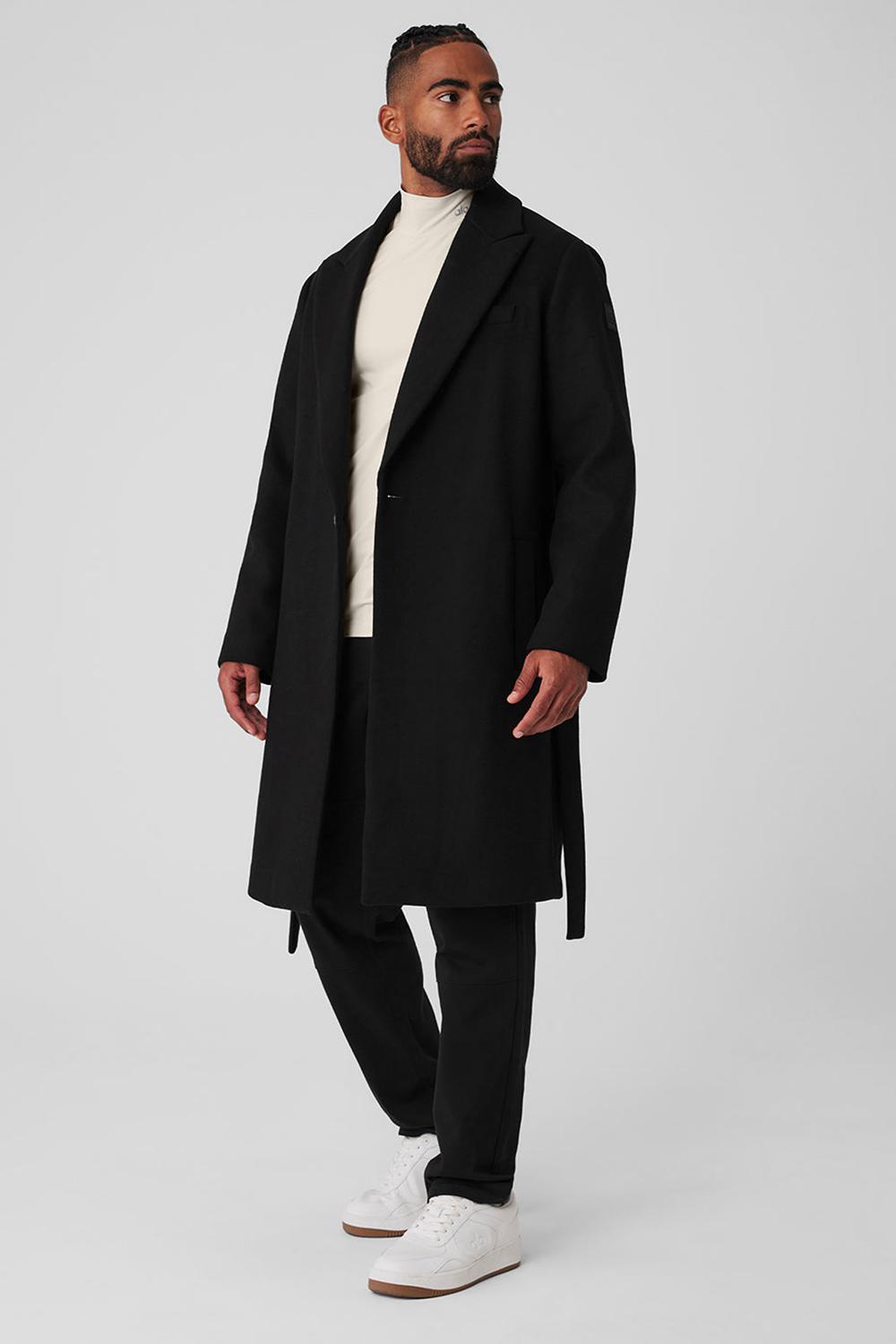 Overcoats ανδρικα Alo Yoga Wool Gameday μαυρα | Greece  MXCPQ-2065