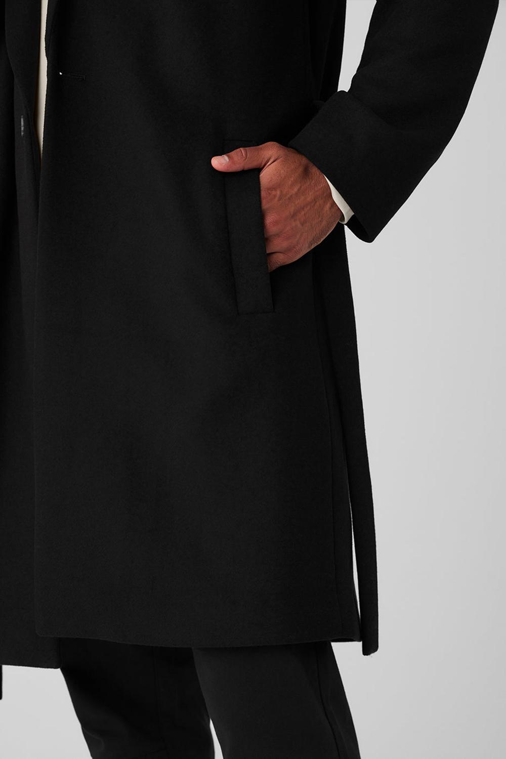 Overcoats ανδρικα Alo Yoga Wool Gameday μαυρα | Greece  MXCPQ-2065