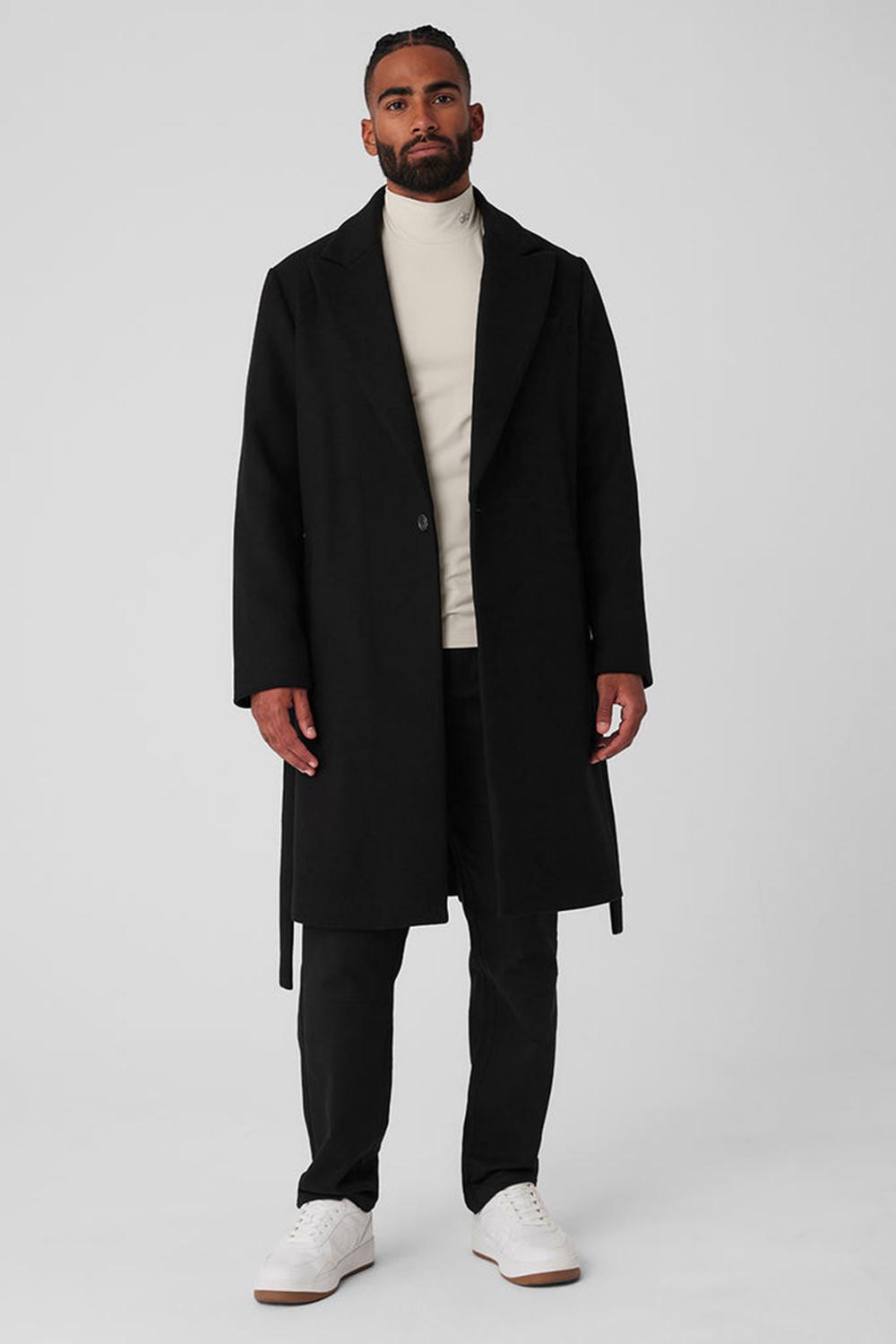 Overcoats ανδρικα Alo Yoga Wool Gameday μαυρα | Greece  MXCPQ-2065