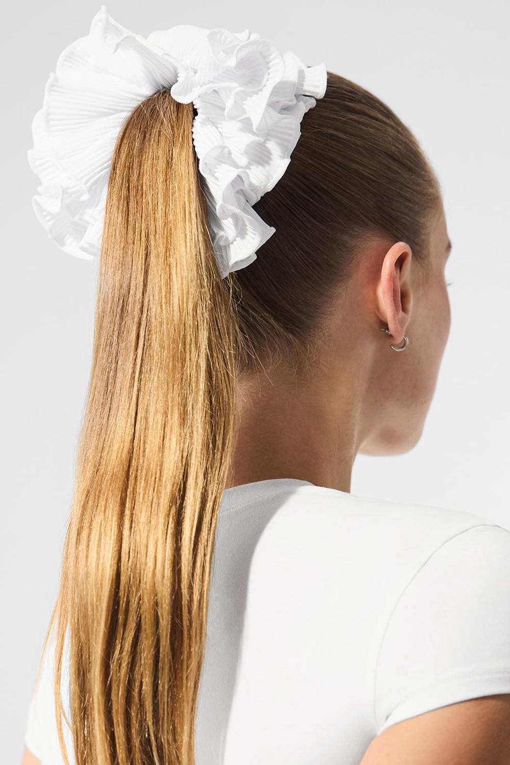 Scrunchie γυναικεια Alo Yoga Micro Plisse Oversize ασπρα | Greece  PVHLJ-5461