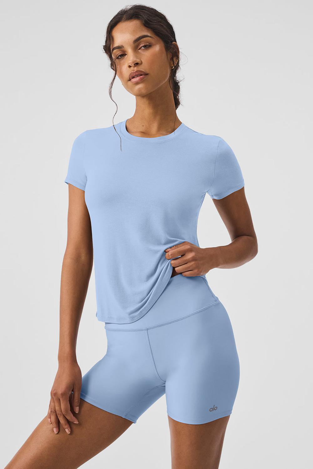 Short Sleeve γυναικεια Alo Yoga All Day μπλε | Greece  DNVXS-5084