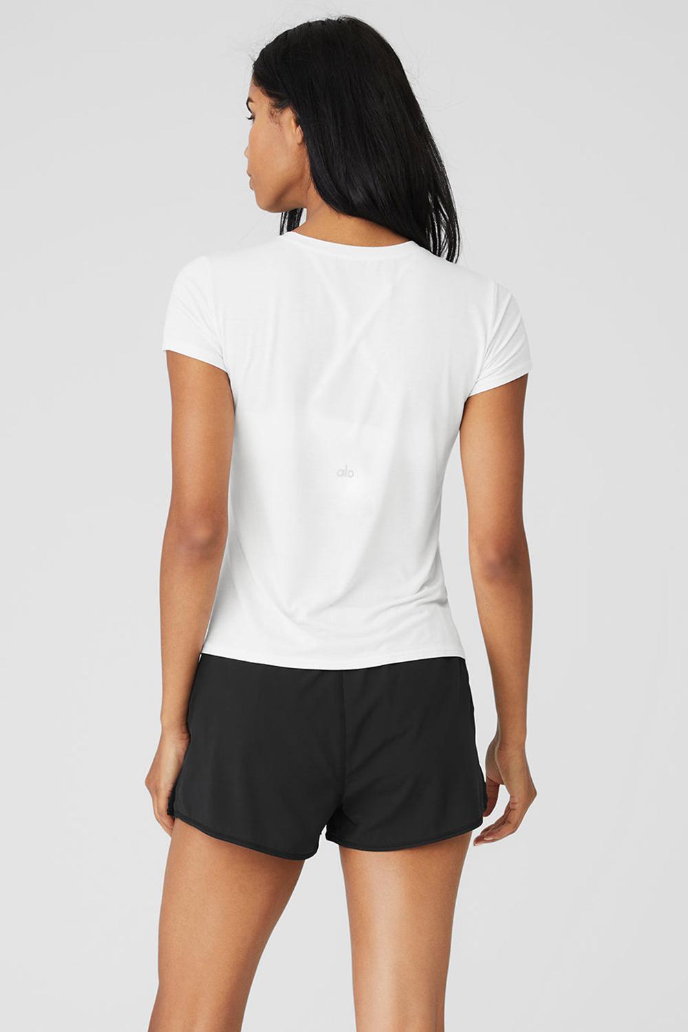Short Sleeve γυναικεια Alo Yoga All Day ασπρα | Greece  RFSIY-4608
