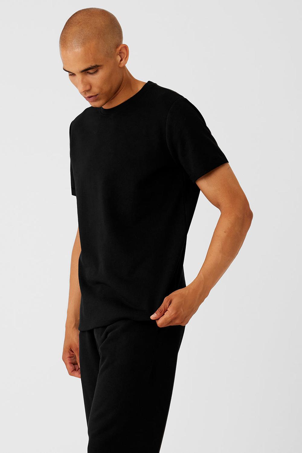 Short Sleeve ανδρικα Alo Yoga Chill μαυρα | Greece  ASDBK-7342