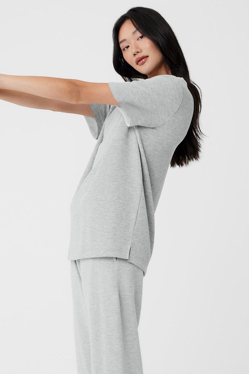 Short Sleeve γυναικεια Alo Yoga Chill γκρι | Greece  JLEXV-0759