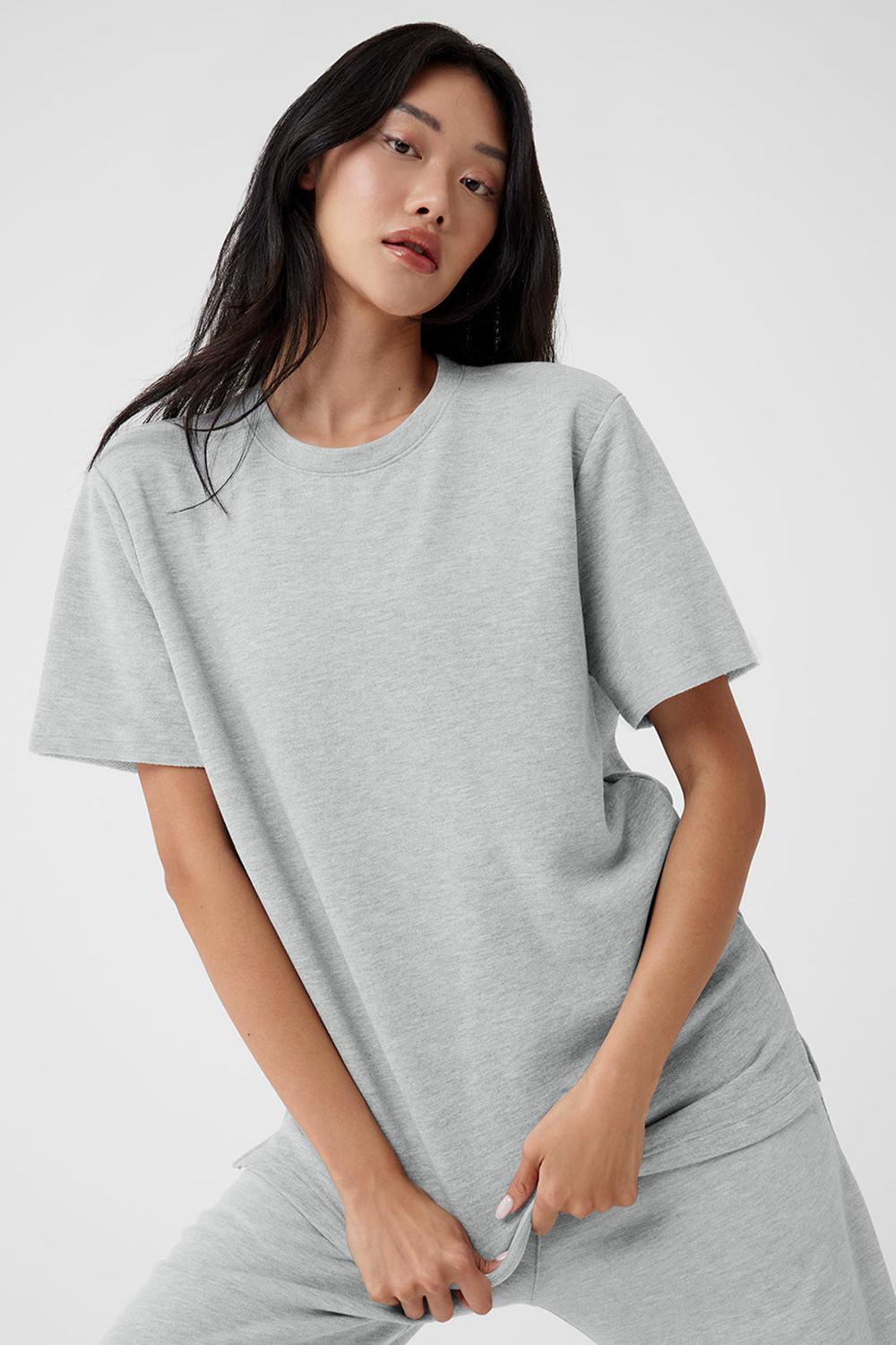 Short Sleeve γυναικεια Alo Yoga Chill γκρι | Greece  JLEXV-0759