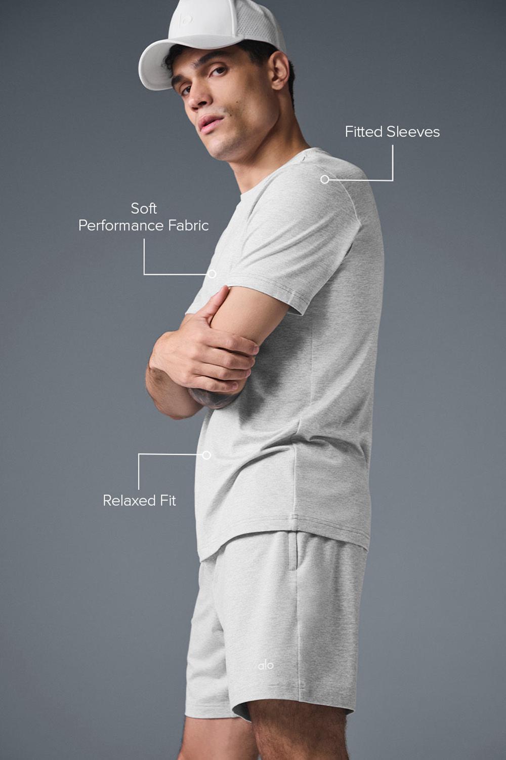 Short Sleeve ανδρικα Alo Yoga Conquer Reform Crewneck γκρι | Greece  FSXGL-4238