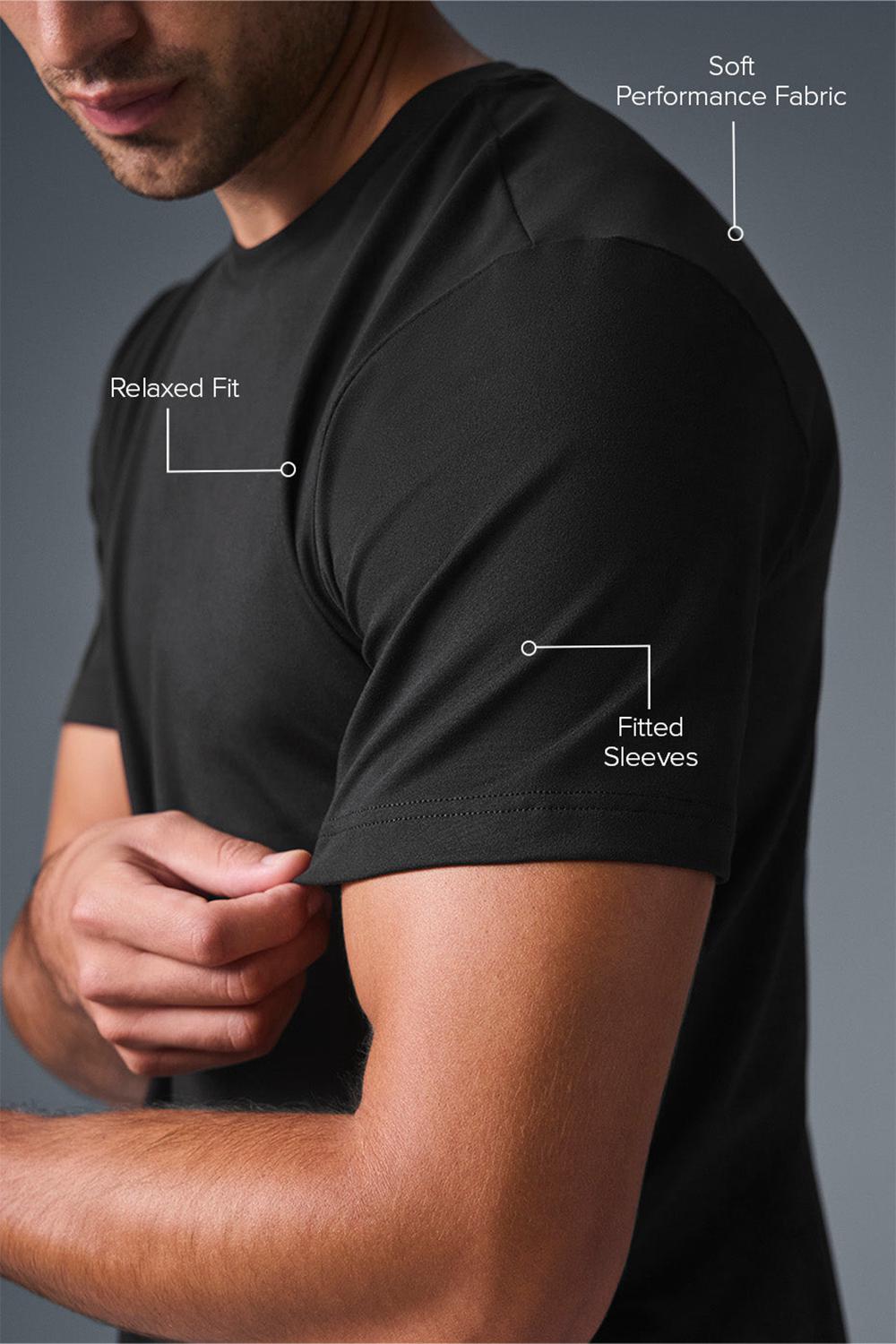Short Sleeve ανδρικα Alo Yoga Conquer Reform Crewneck μαυρα | Greece  IMGTS-1340