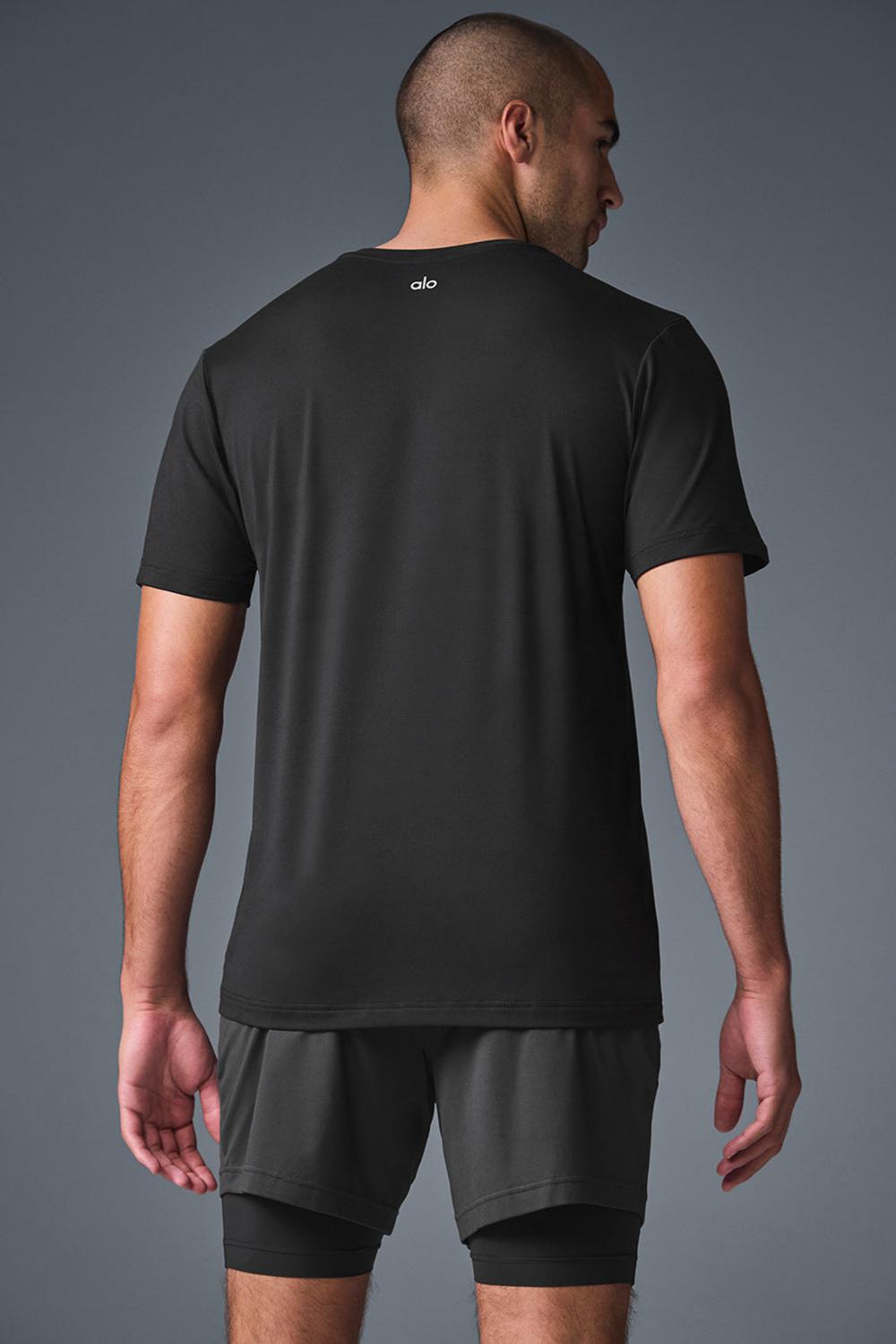 Short Sleeve ανδρικα Alo Yoga Conquer Reform Crewneck μαυρα | Greece  IMGTS-1340