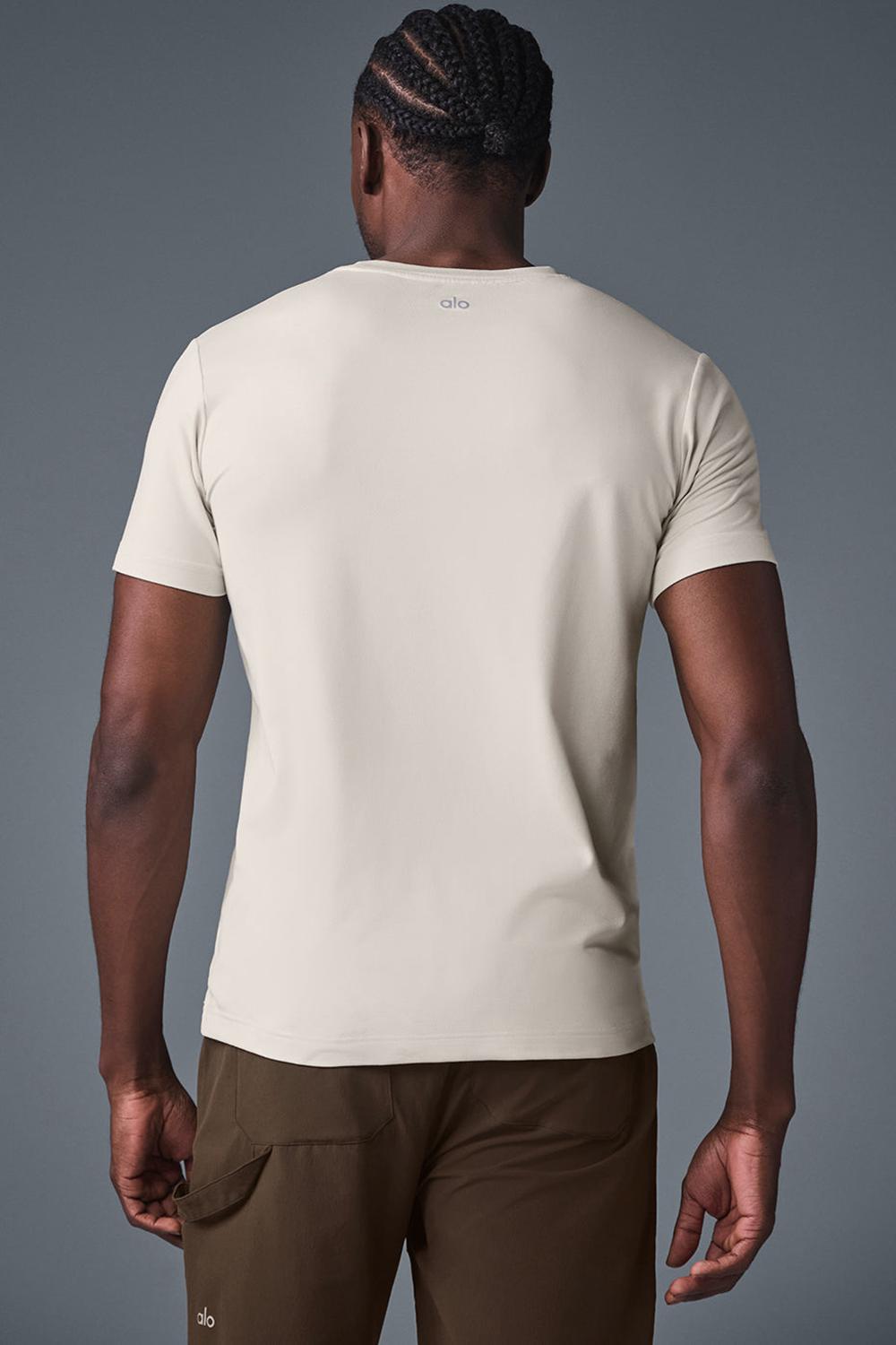 Short Sleeve ανδρικα Alo Yoga Conquer Reform Crewneck Bone | Greece  FWYHB-2384