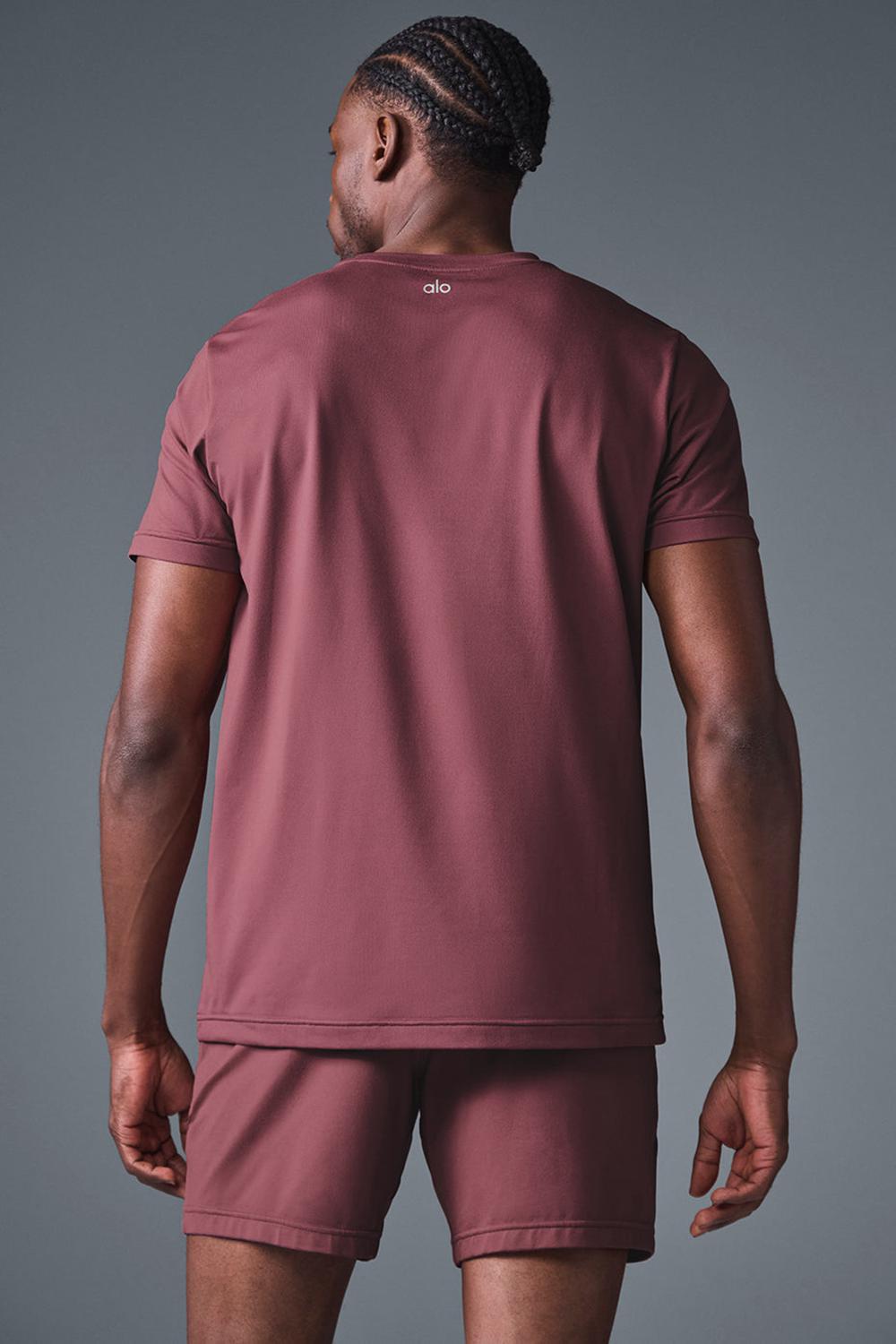 Short Sleeve ανδρικα Alo Yoga Conquer Reform Crewneck μπορντο | Greece  QCJVO-4109